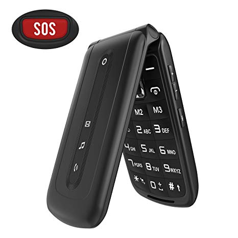 uleway GSM Telefono Cellulare per Anziani,Flip Telefoni Cellulari Tasti  Grandi,Volume alto,Funzione SOS, 2.4+1.77 Doppio display,Pantalla  2.4(Blu)…